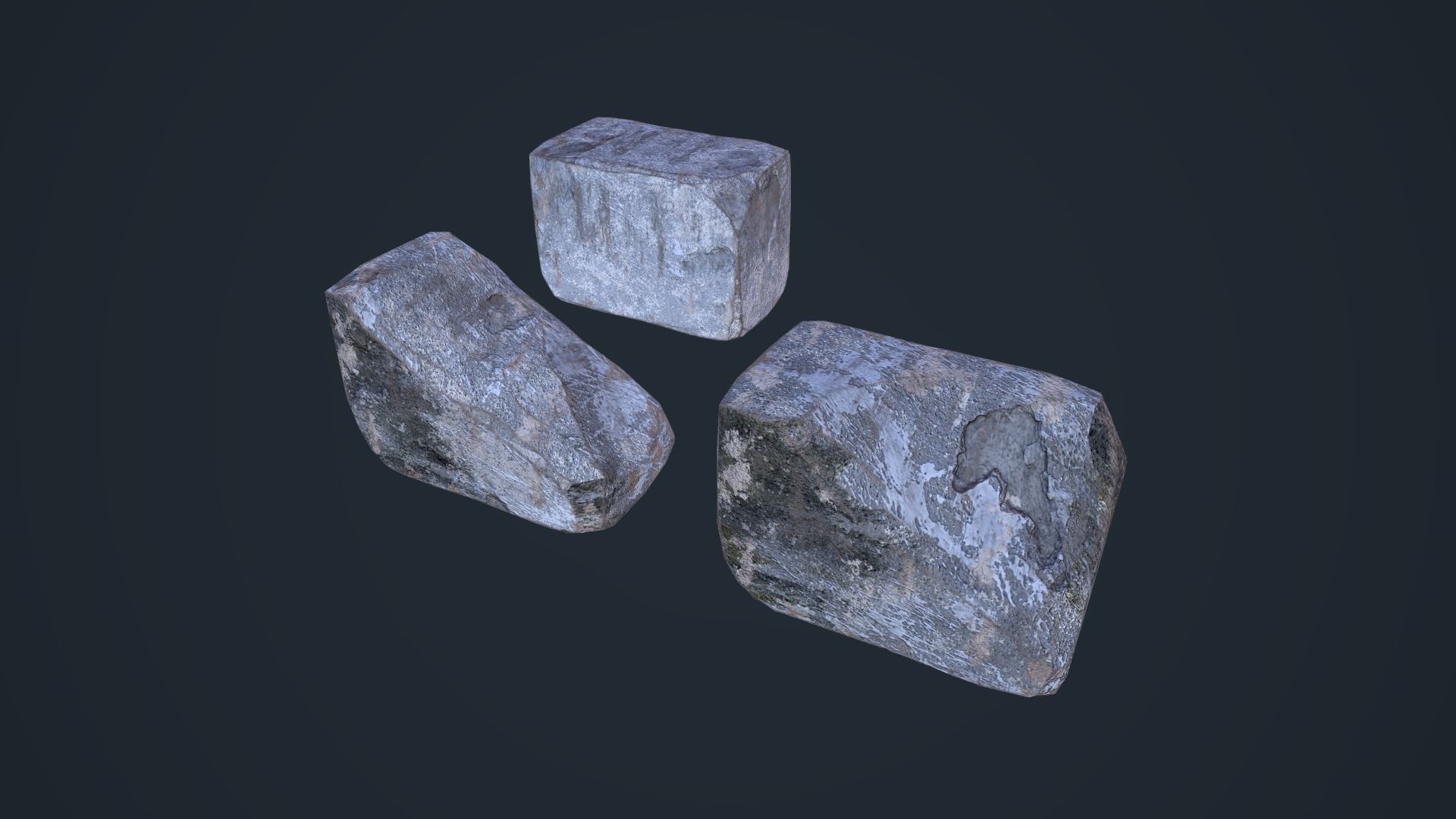 Cement Blocks Low-poly 3D model_2