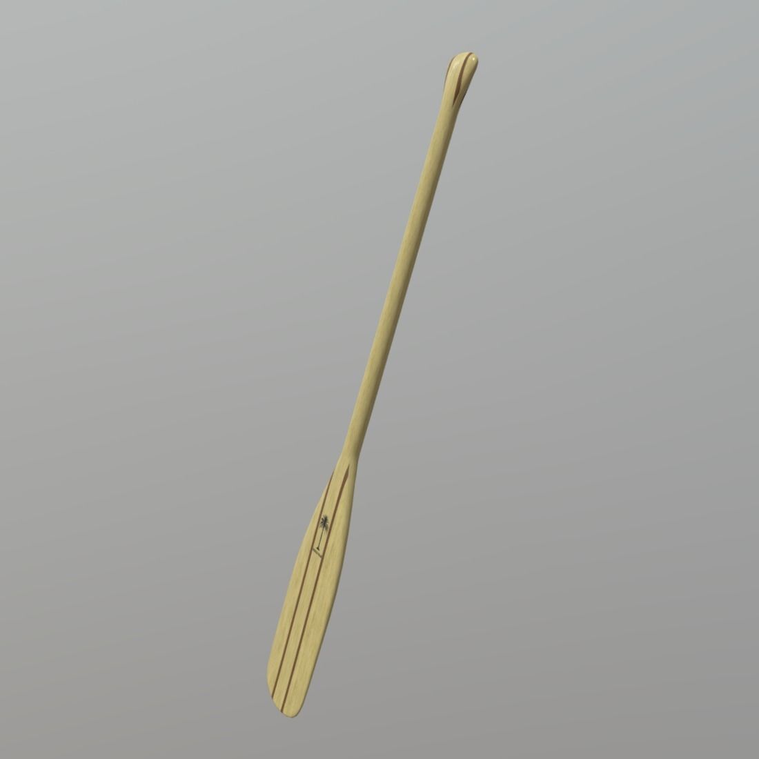 Paddle wooden Low-poly 3D model_2