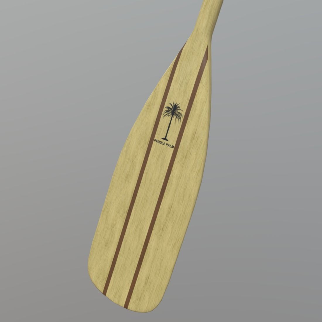 Paddle wooden Low-poly 3D model_9