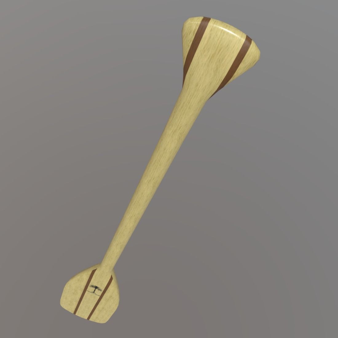 Paddle wooden Low-poly 3D model_13