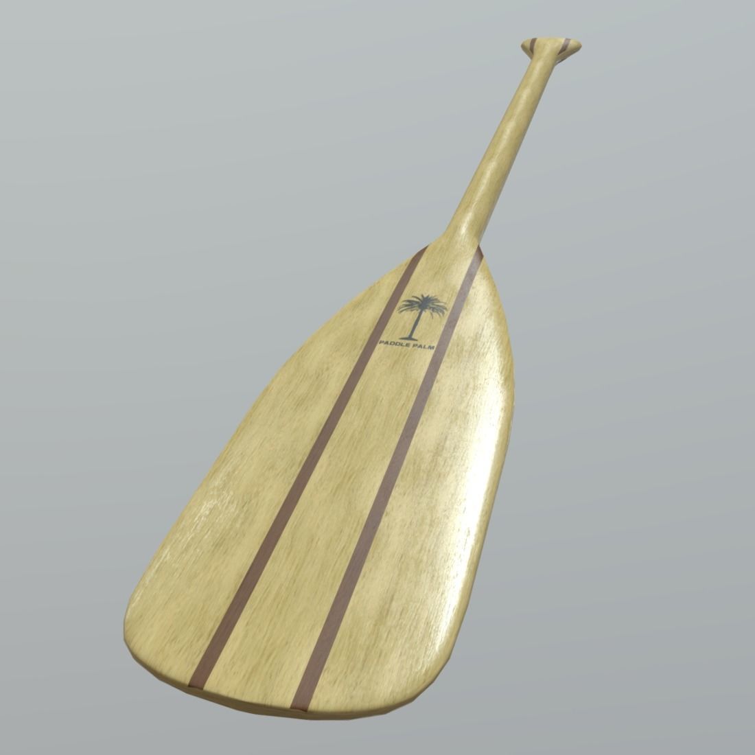 Paddle wooden Low-poly 3D model_11