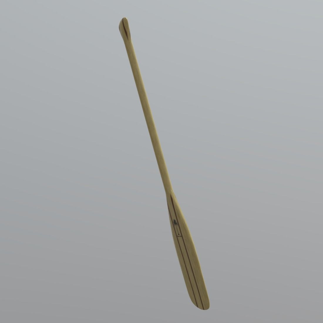 Paddle wooden Low-poly 3D model_5