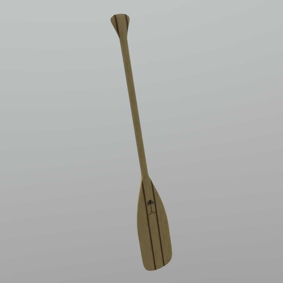 Paddle wooden Low-poly 3D model_4
