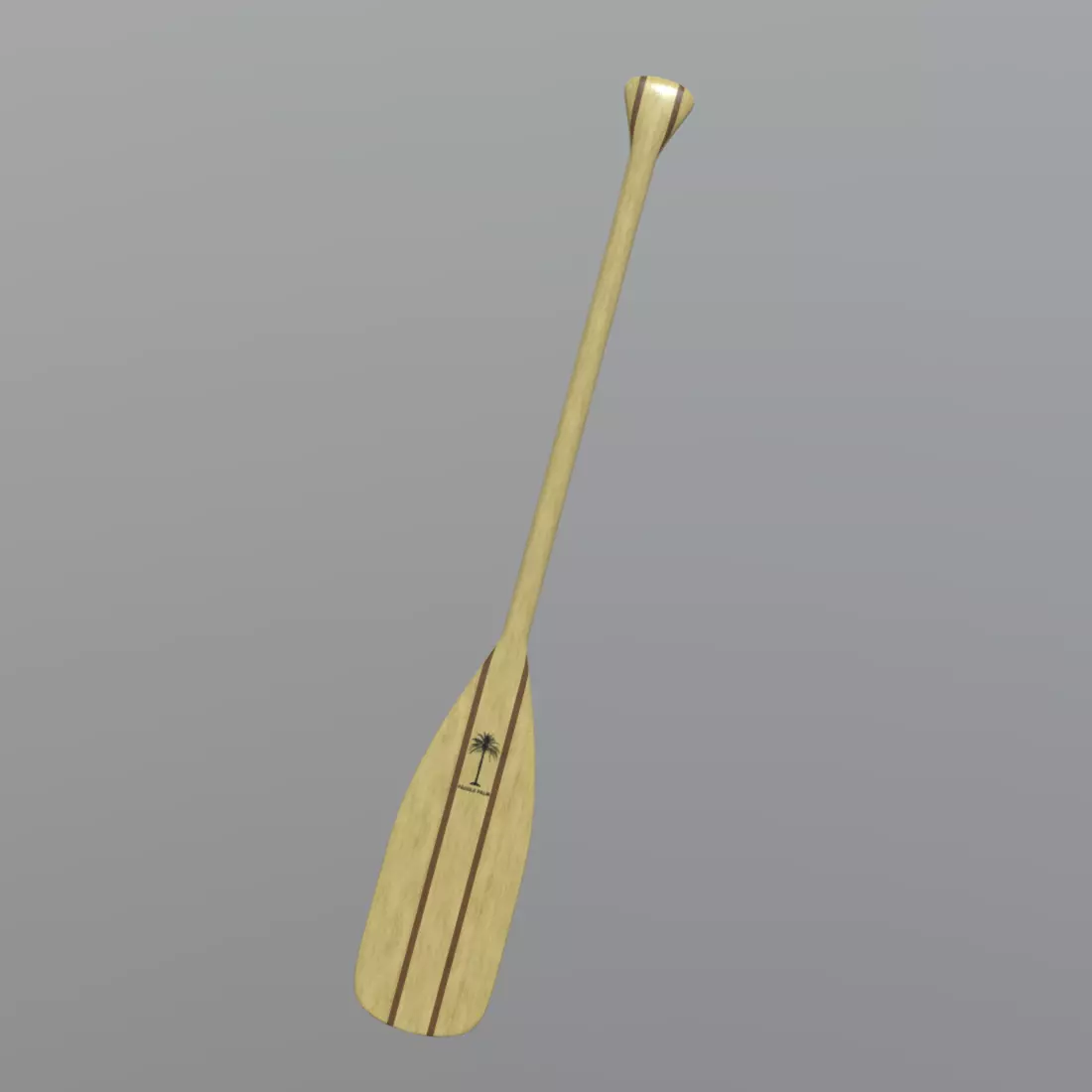 Paddle wooden Low-poly 3D model_0