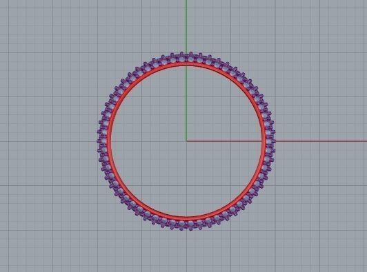 ring  around gem 3 round 3D print model_3