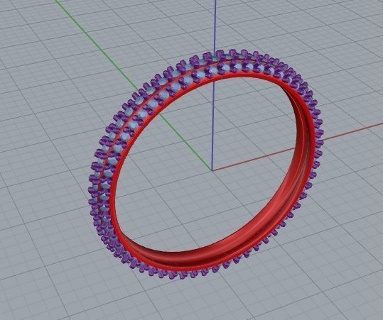 ring  around gem 3 round 3D print model_2