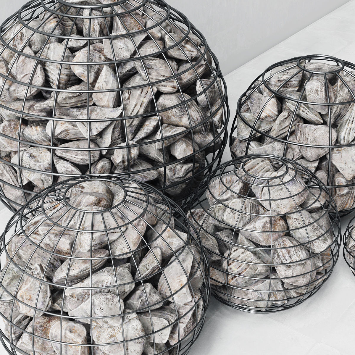Gabion sphere form 3D model_3