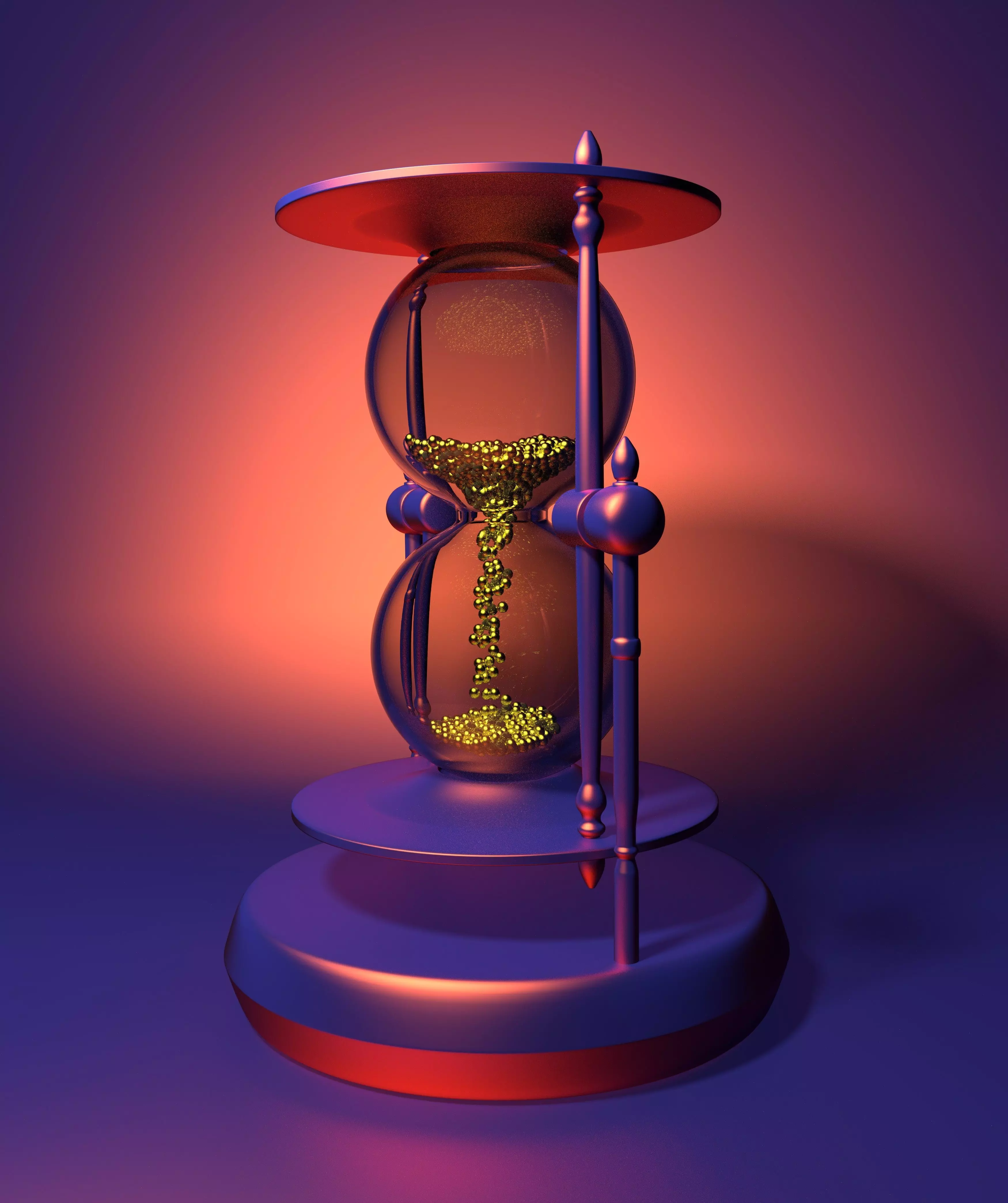 hourglass sand 3D model_0