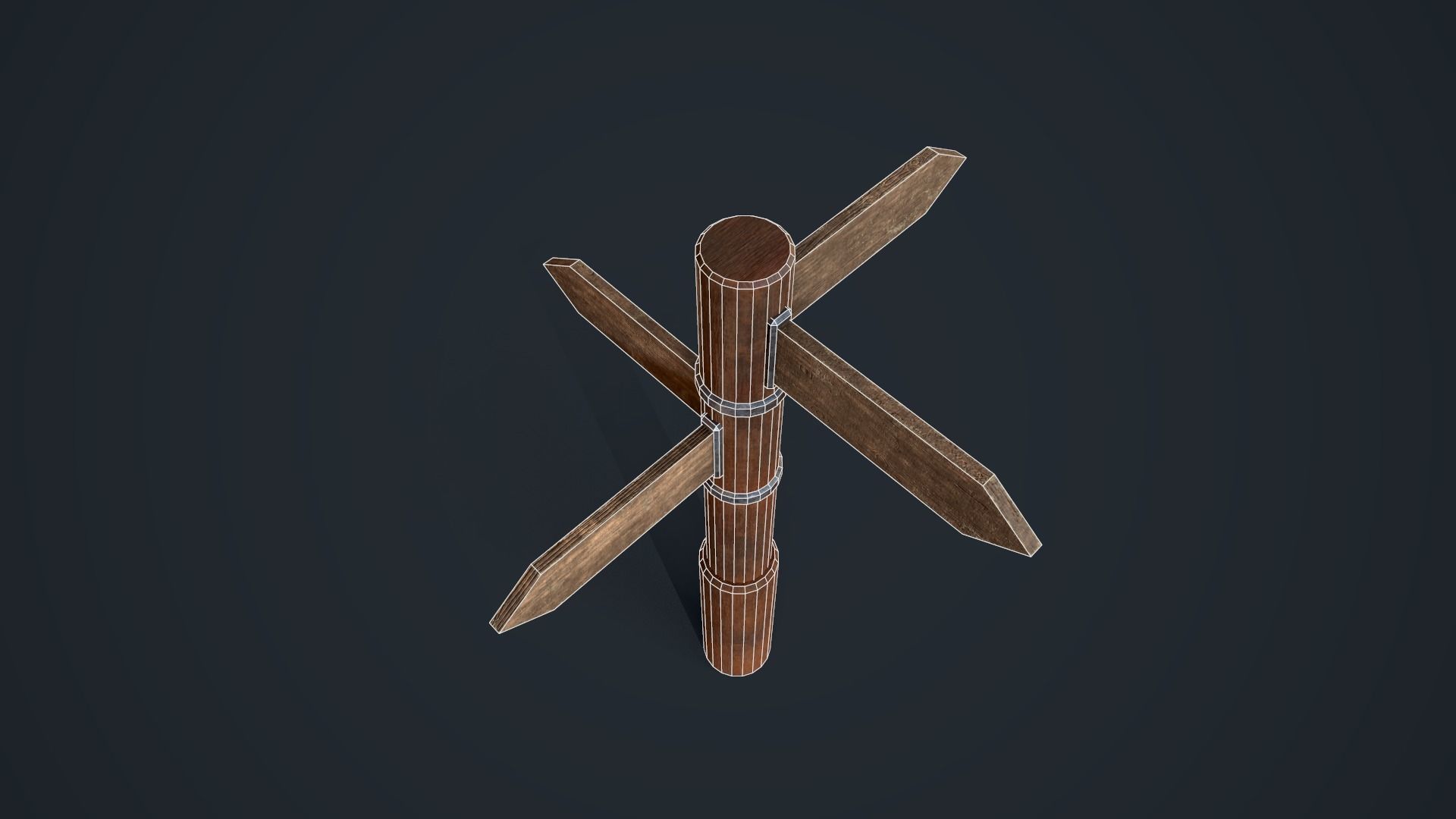 Wooden Sign Low-poly 3D model_13