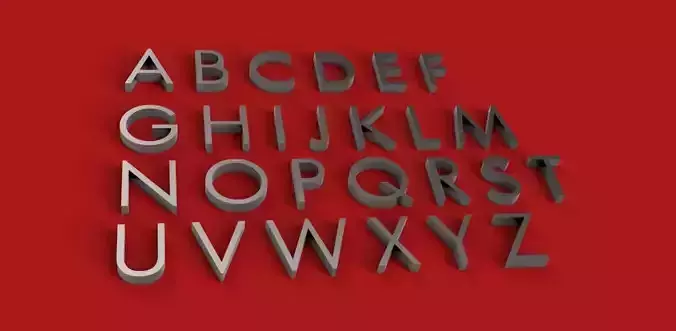 LUZ SANS BOOK font uppercase and lowercase 3D letters STL FILE