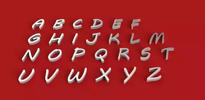 MVBOLI font uppercase and lowercase 3D letters  STL file