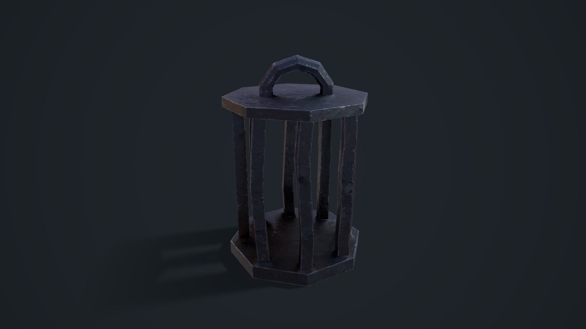 Stylized Metal Cage Low-poly 3D model_4