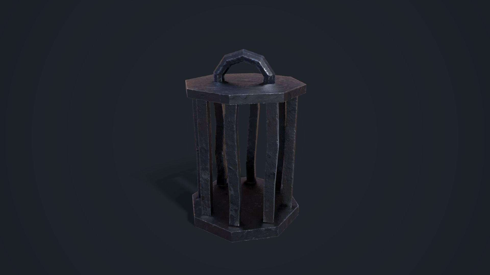 Stylized Metal Cage Low-poly 3D model_13