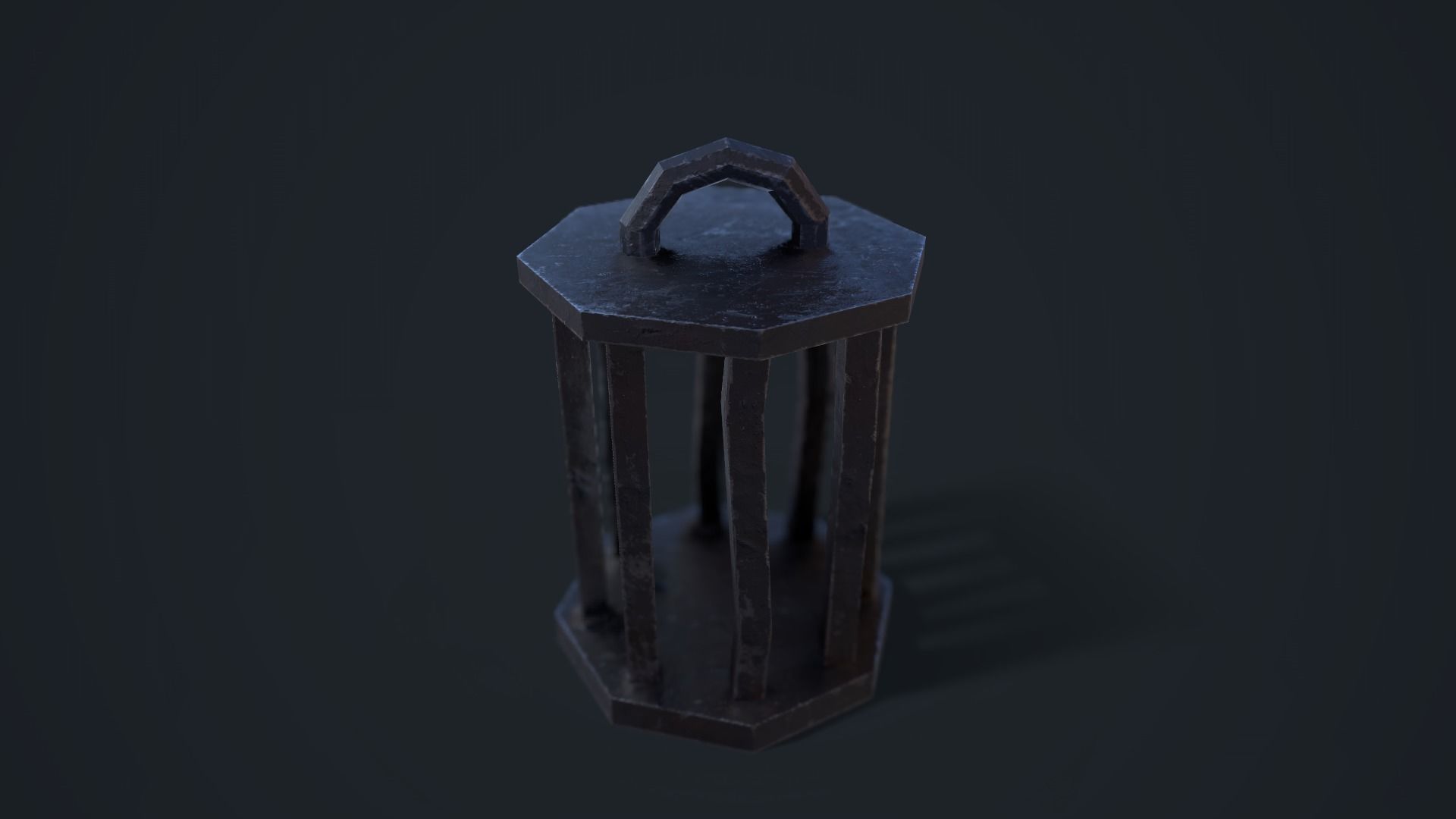 Stylized Metal Cage Low-poly 3D model_12