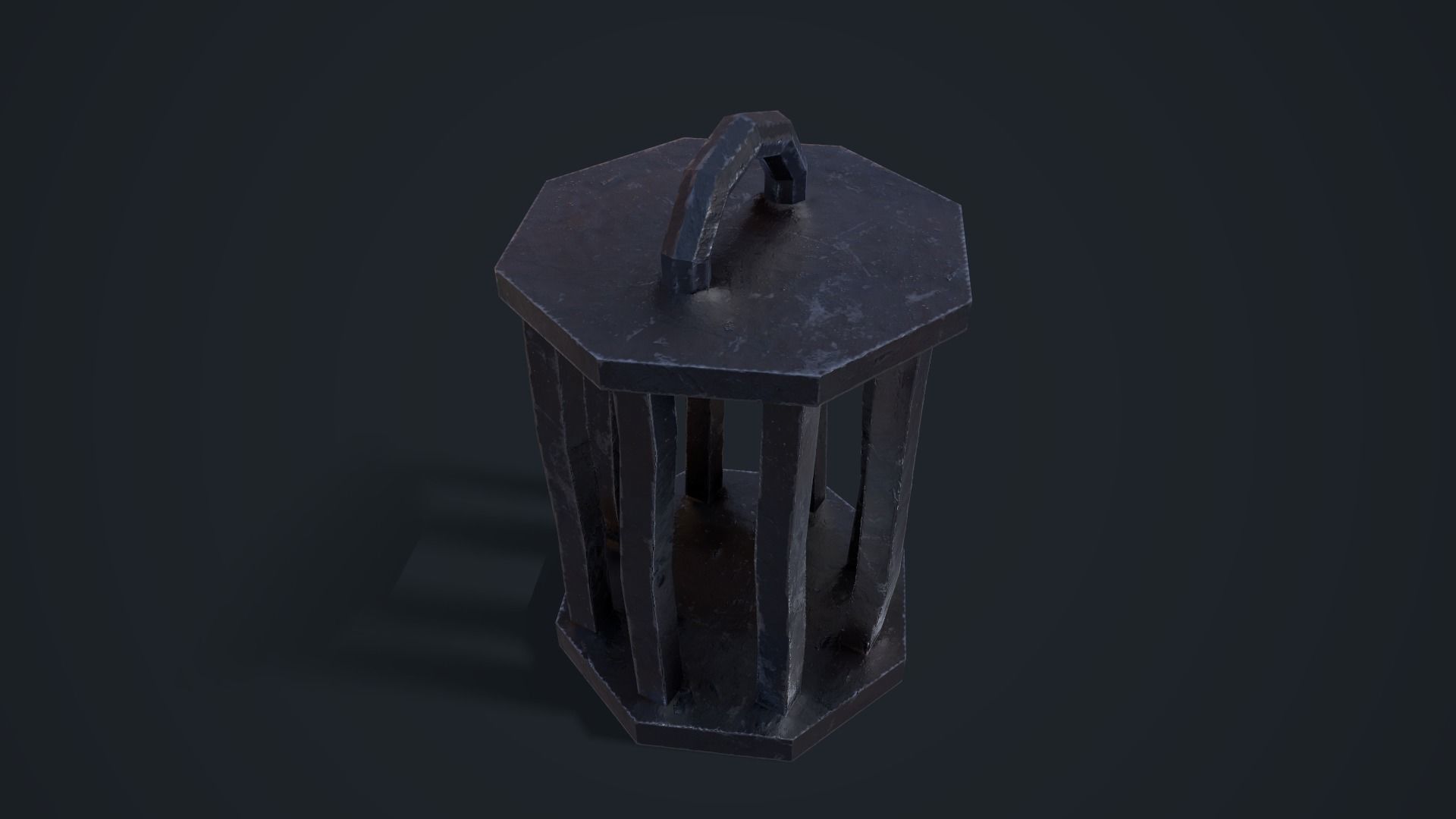 Stylized Metal Cage Low-poly 3D model_9