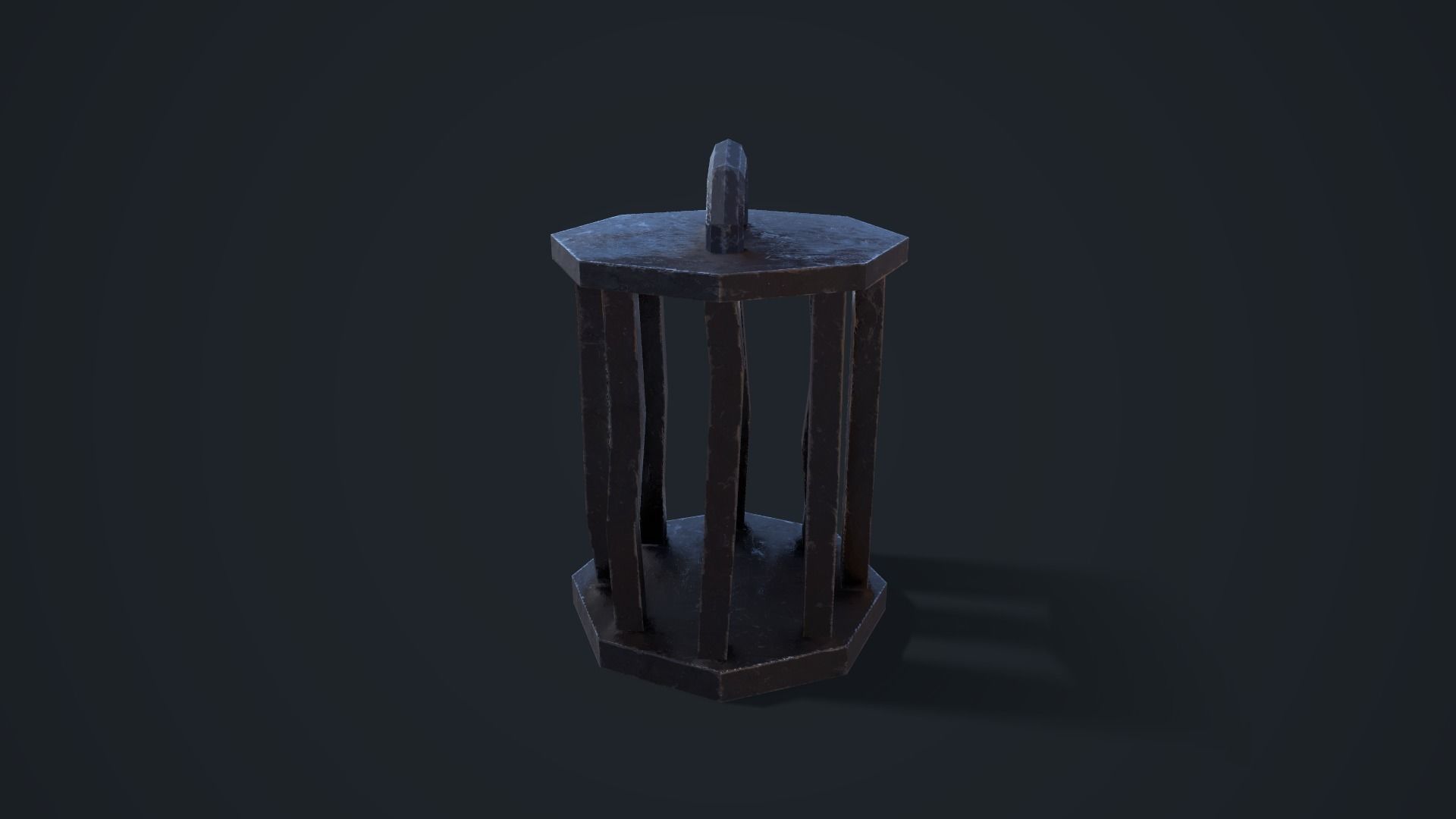 Stylized Metal Cage Low-poly 3D model_2