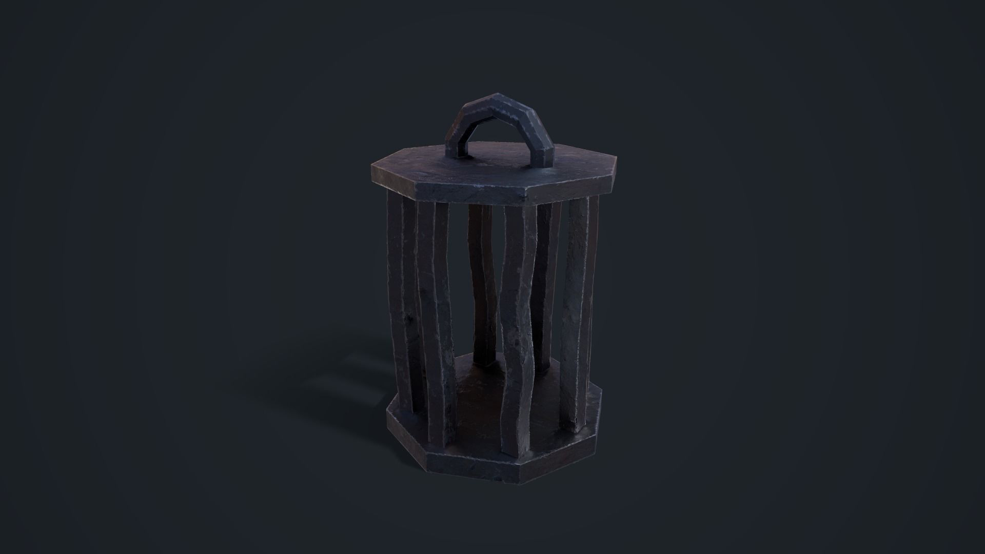 Stylized Metal Cage Low-poly 3D model_5