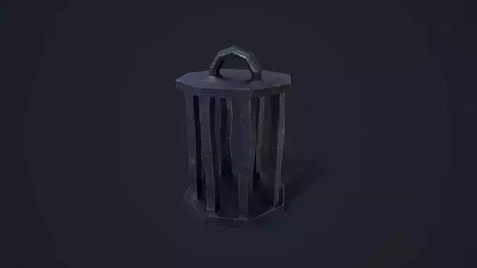 Stylized Metal Cage Low-poly 3D model