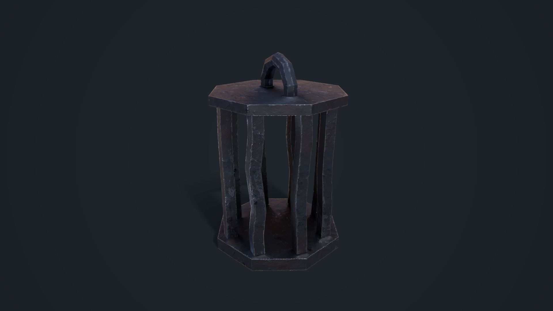 Stylized Metal Cage Low-poly 3D model_6