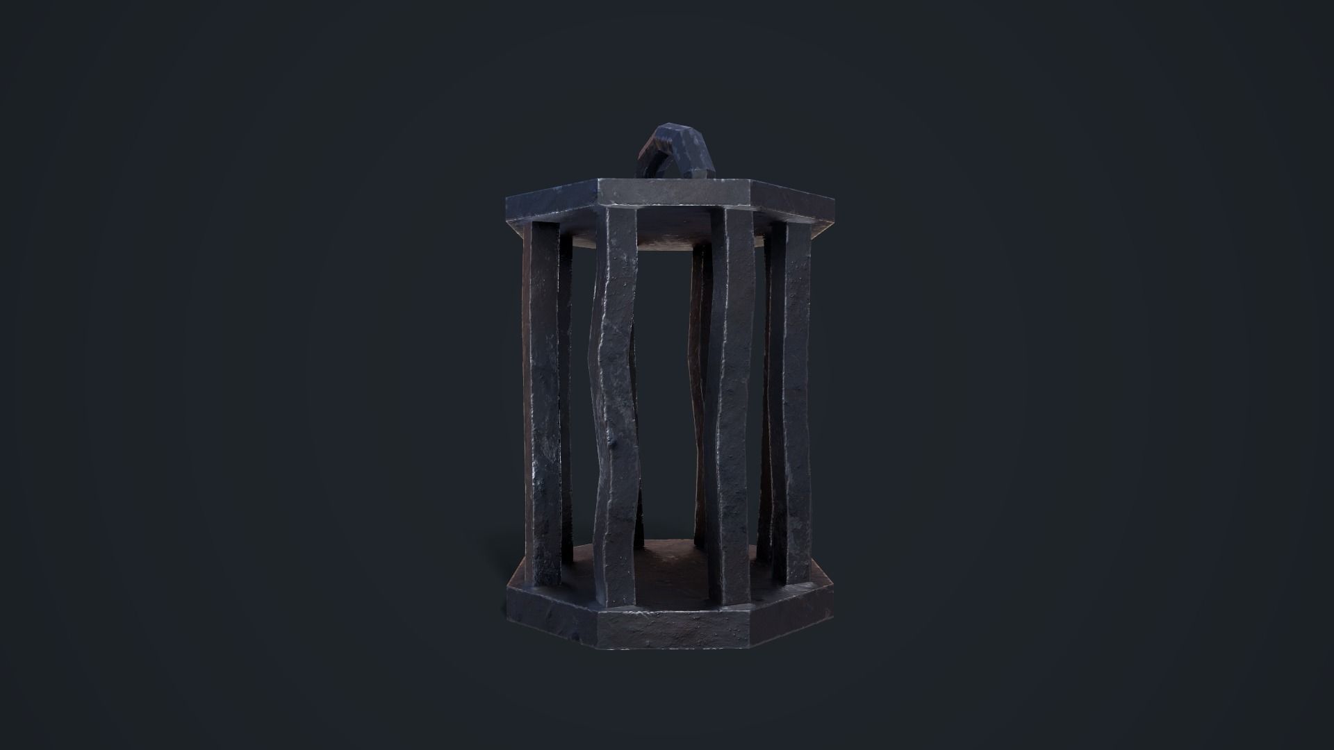 Stylized Metal Cage Low-poly 3D model_8