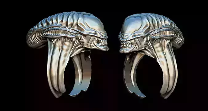 Alien ring 3D print model