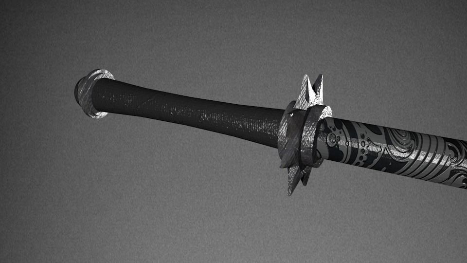 Ancient weapon pernach 3D model_3
