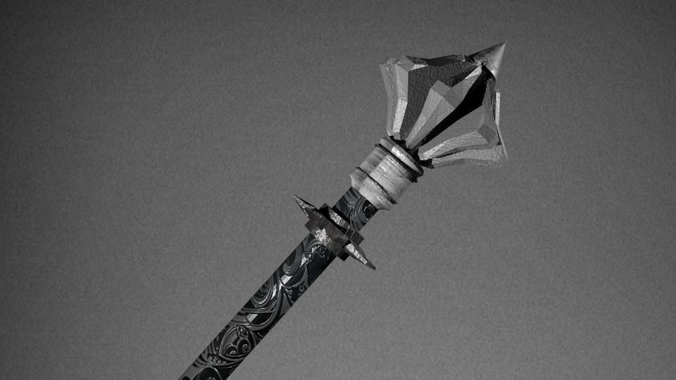 Ancient weapon pernach 3D model_2