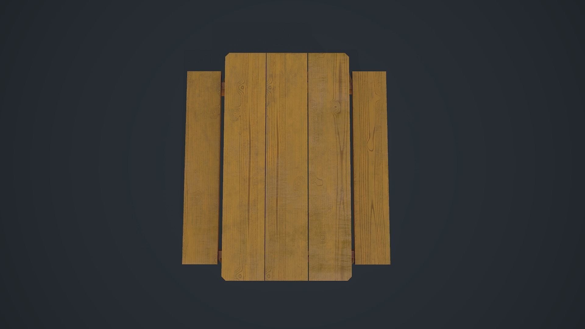 Wooden Table - Picnic Table Low-poly 3D model_12