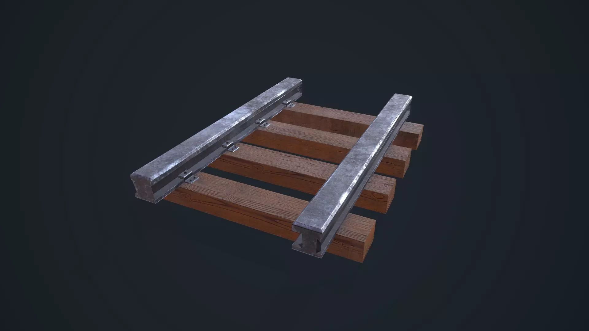 Train Railway Low-poly 3D model_0