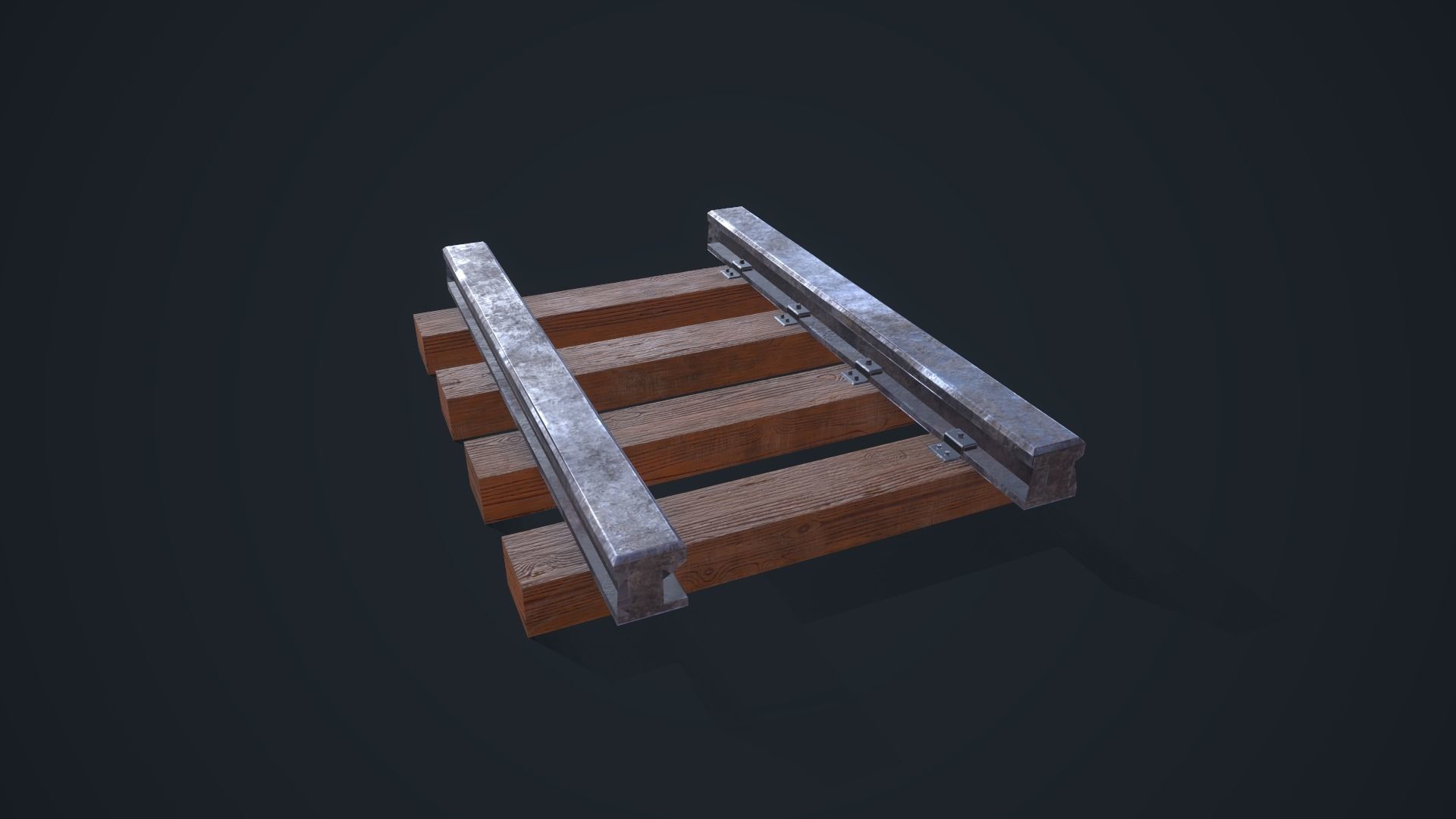 Train Railway Low-poly 3D model_7