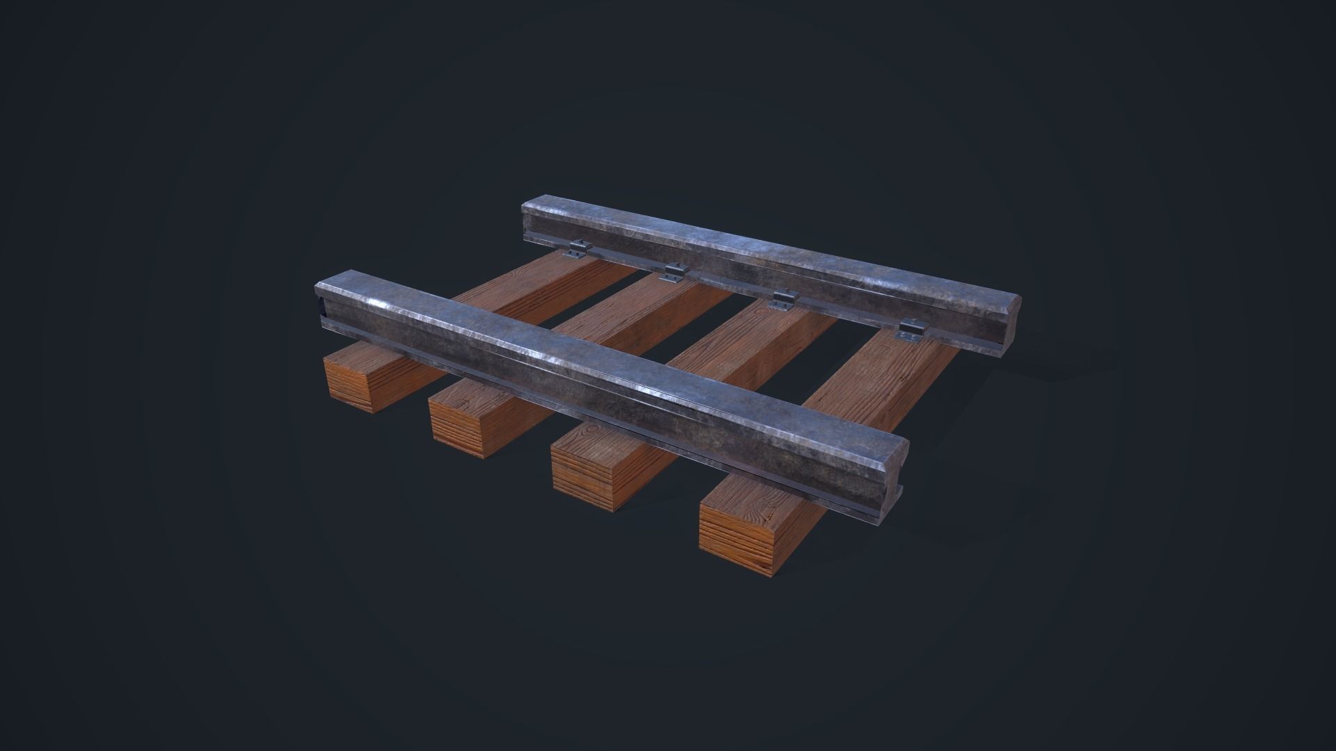 Train Railway Low-poly 3D model_6