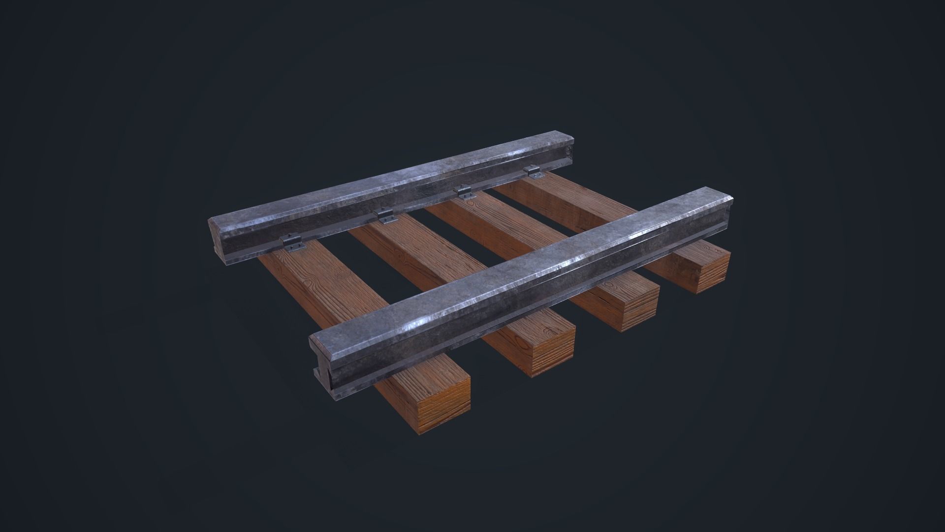 Train Railway Low-poly 3D model_4