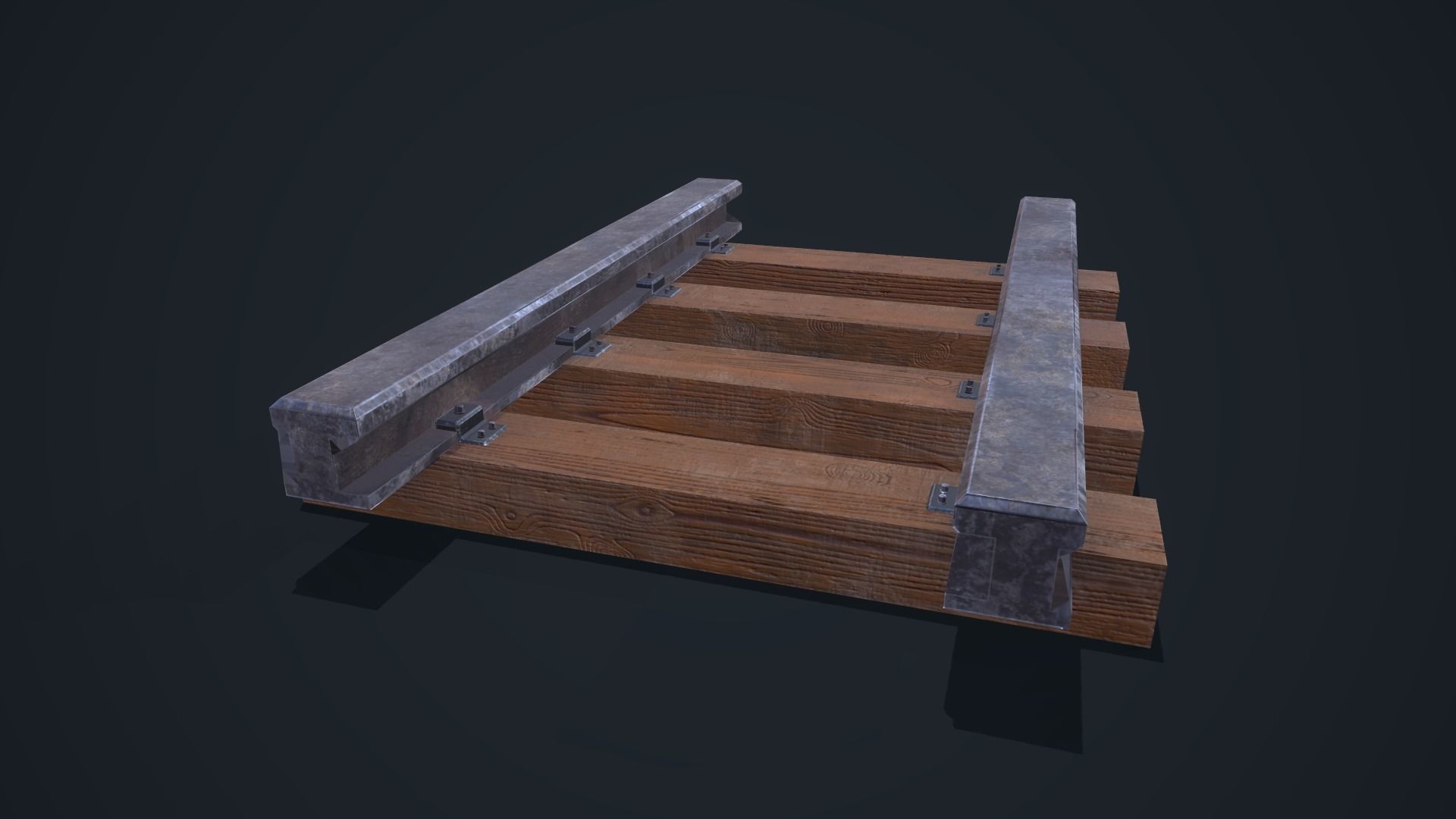 Train Railway Low-poly 3D model_11