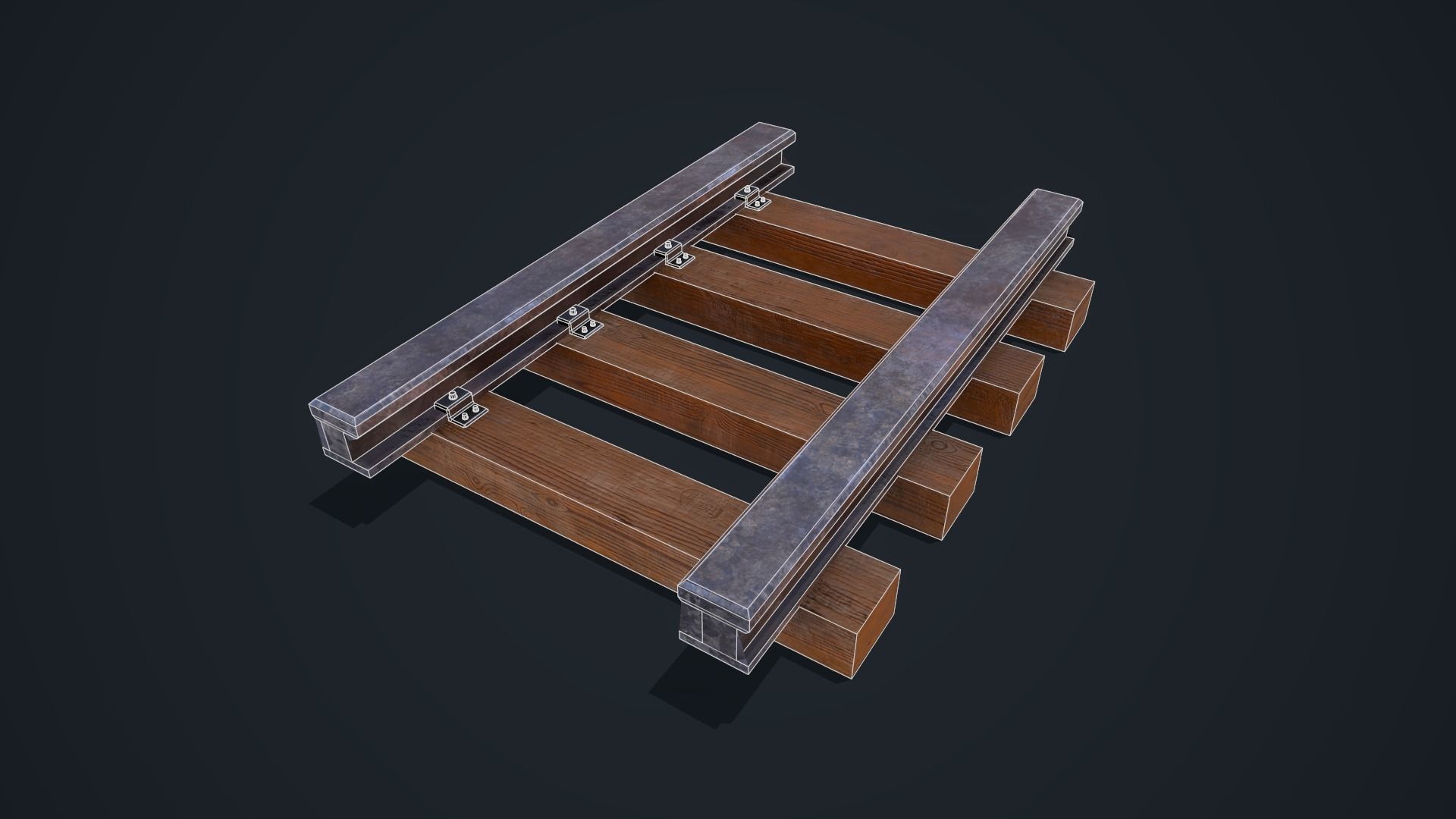 Train Railway Low-poly 3D model_12