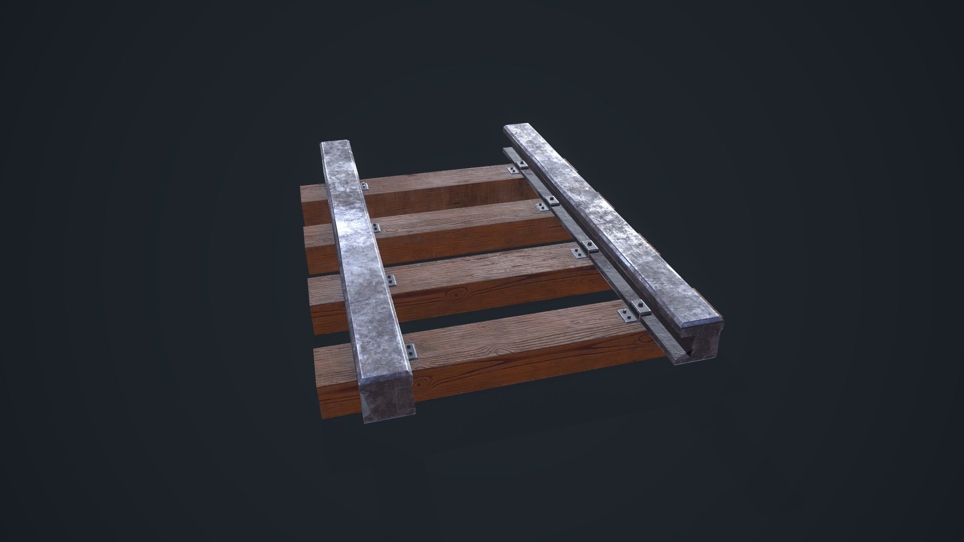 Train Railway Low-poly 3D model_3