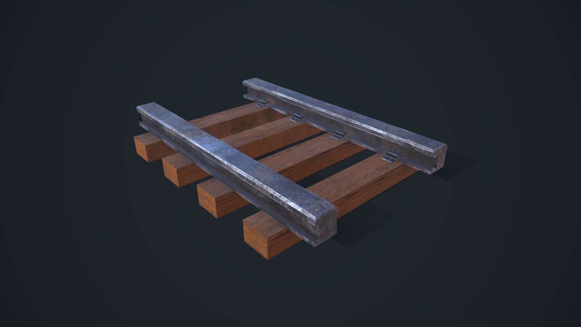 Train Railway Low-poly 3D model_2