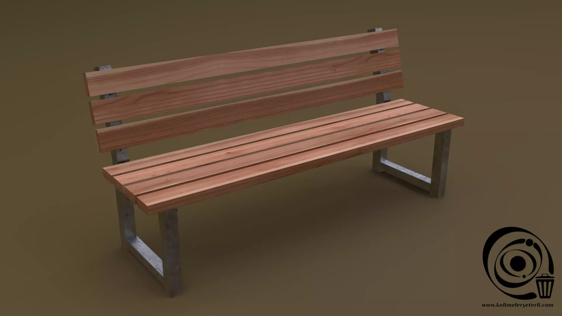 Bench 32 Low-poly 3D model_0