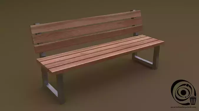 Bench 32 Low-poly 3D model