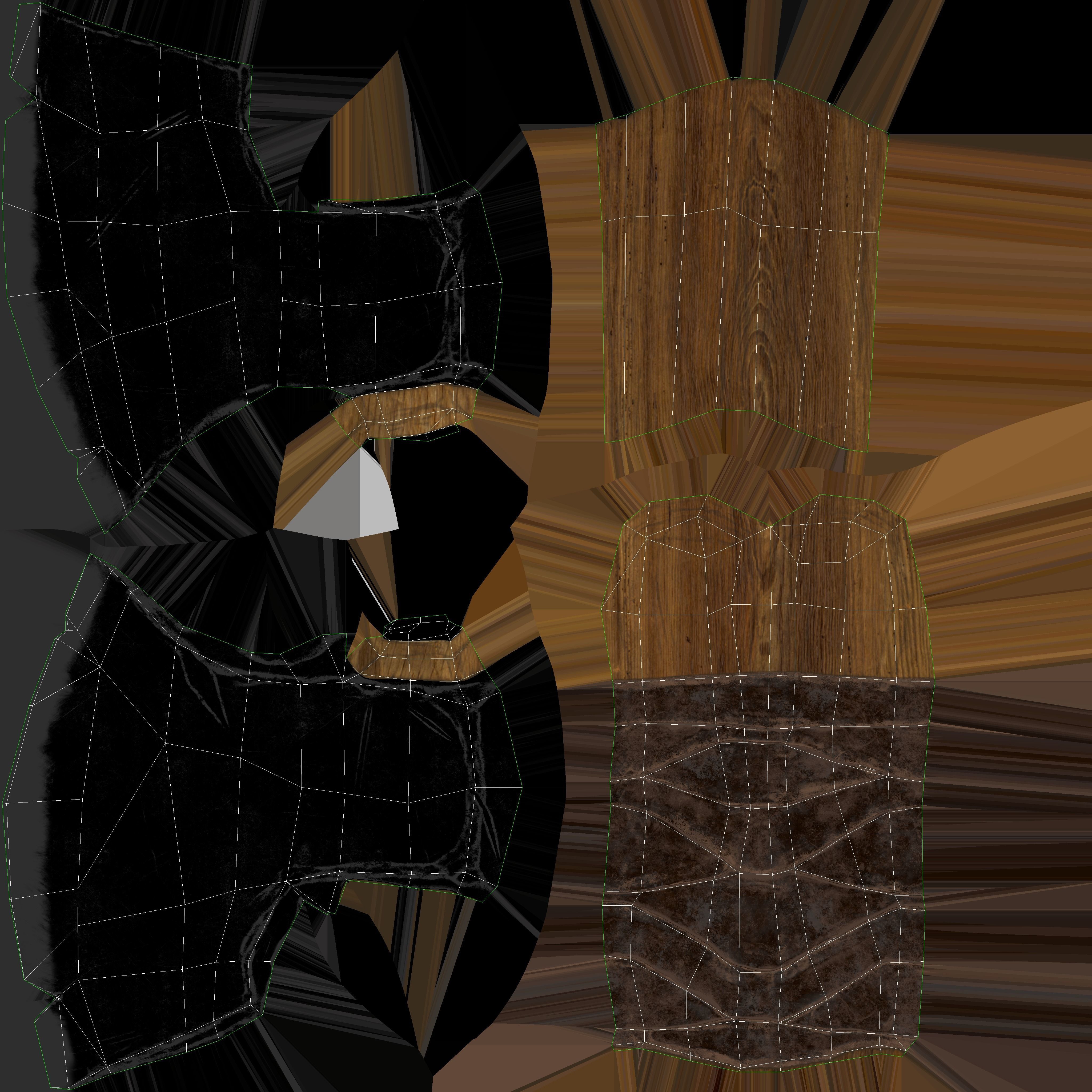 Wooden ax Low-poly 3D model_16