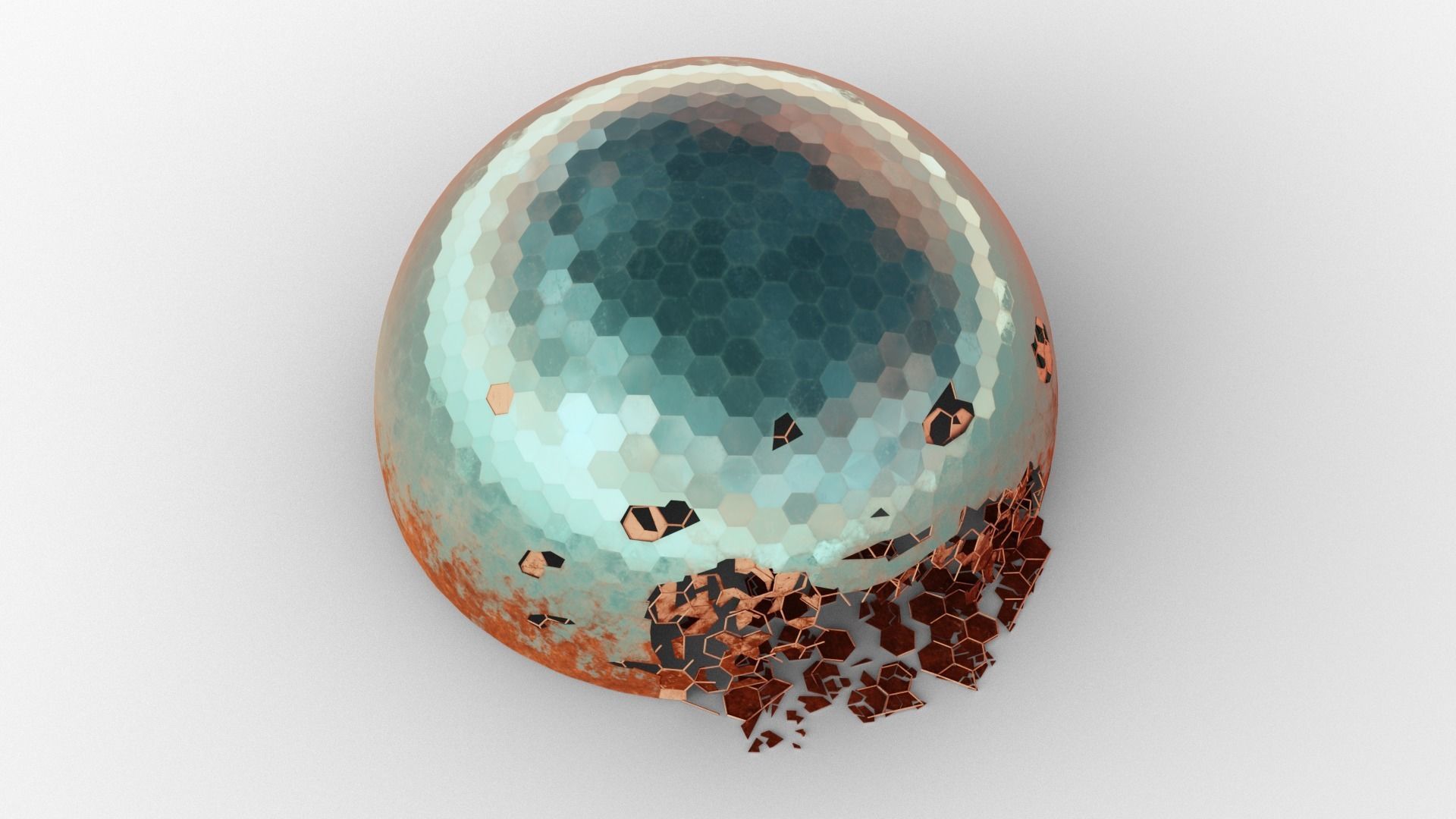 Damaged Martian Dome  Low-poly 3D model_2