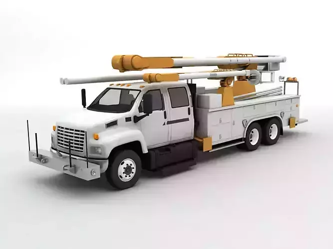 Service Utility Truck 3 Axle 3D model