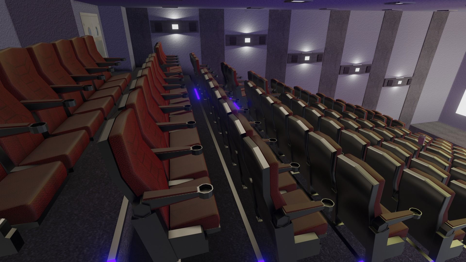 Cinema empty Low-poly 3D model_3