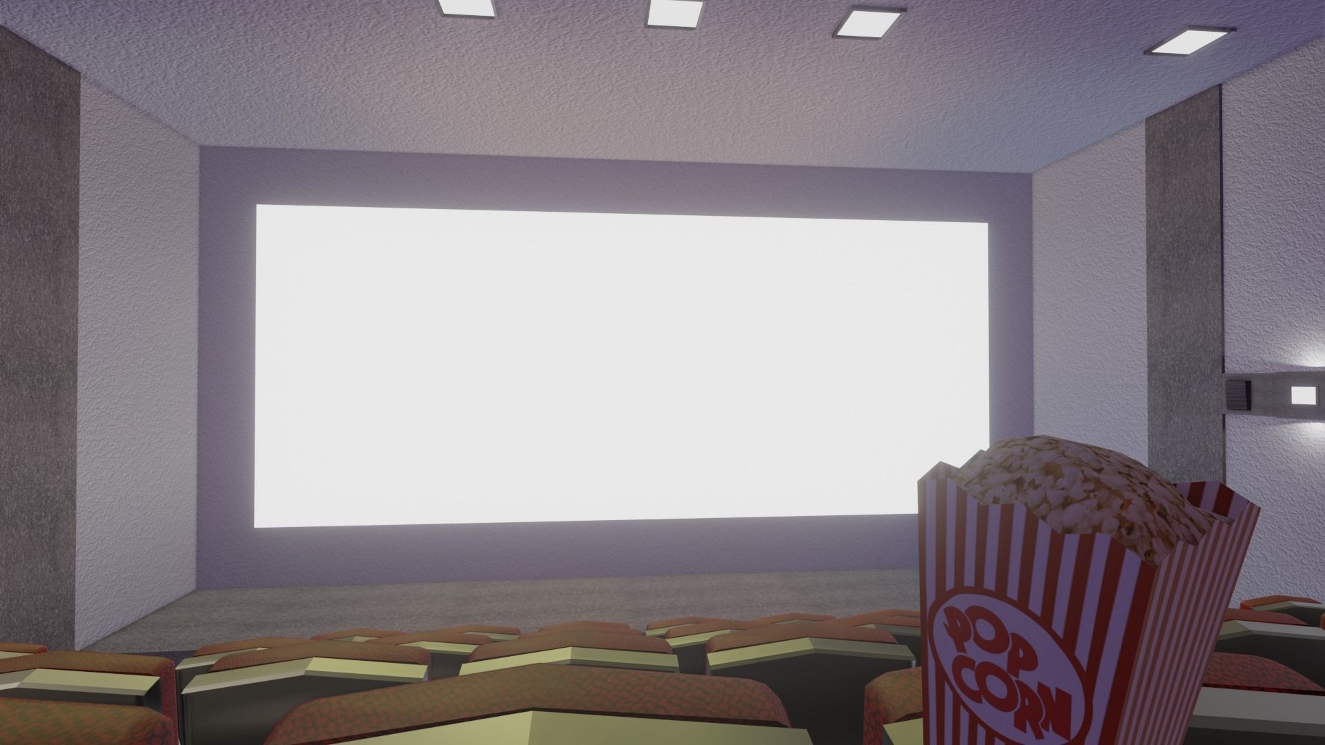 Cinema empty Low-poly 3D model_6
