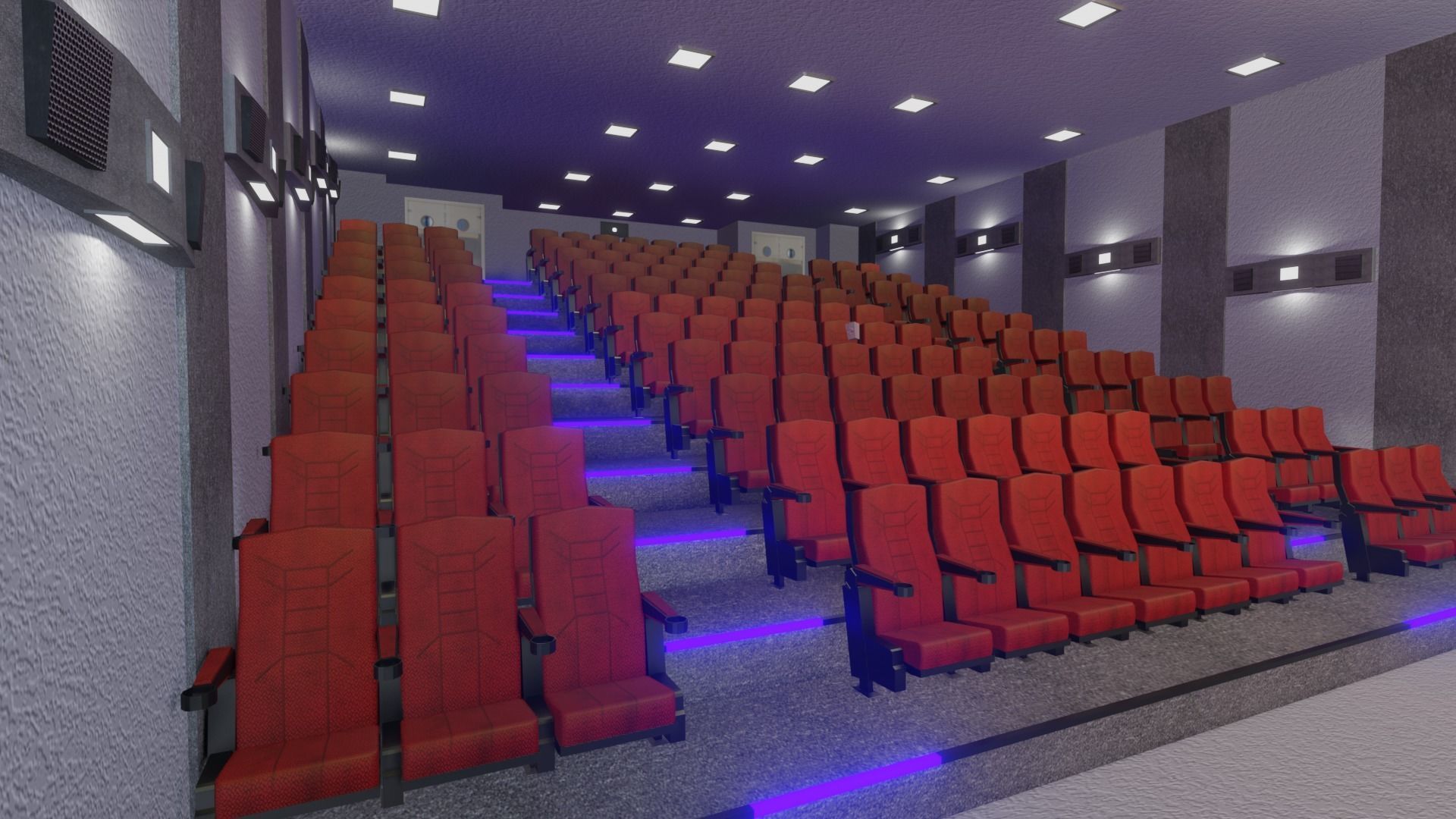 Cinema empty Low-poly 3D model_2