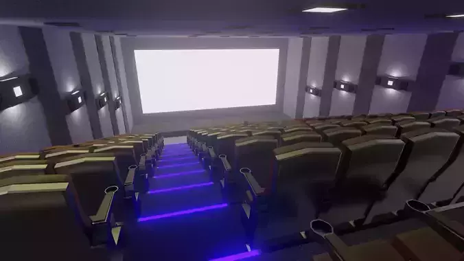 Cinema empty Low-poly 3D model