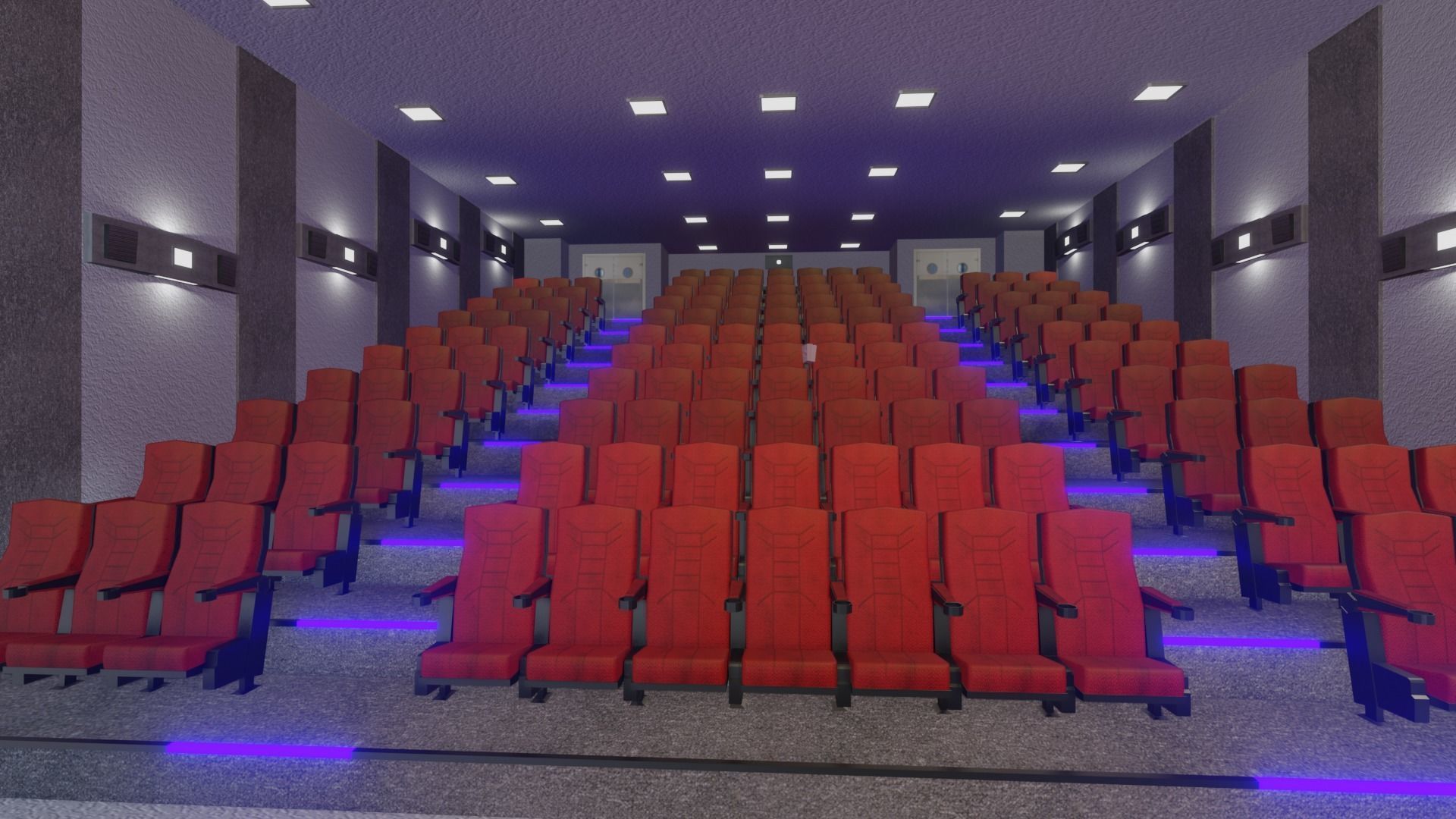 Cinema empty Low-poly 3D model_4