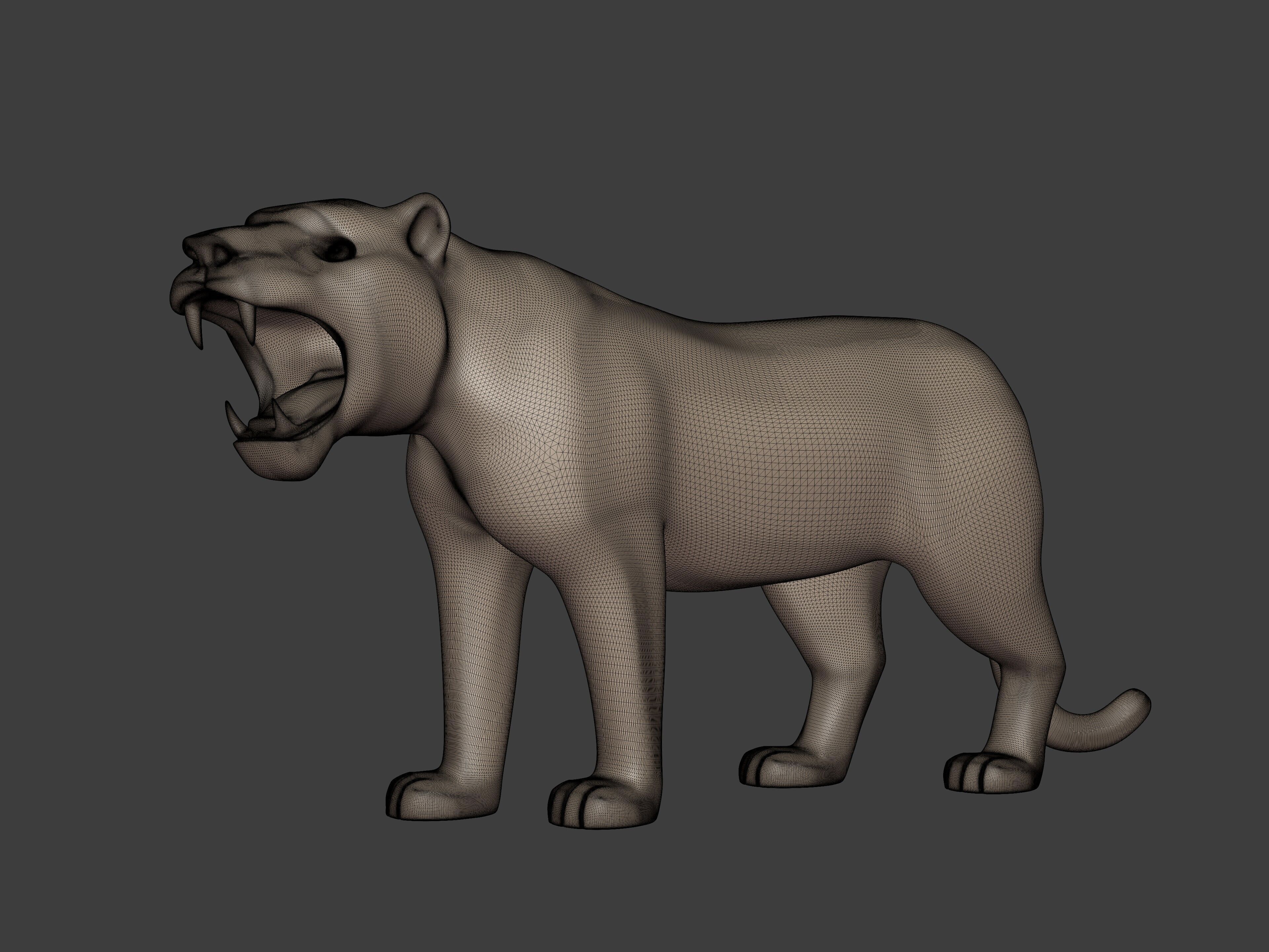 Tiger Figurine - Statue -- Ready for 3D Printing 3D print model_3