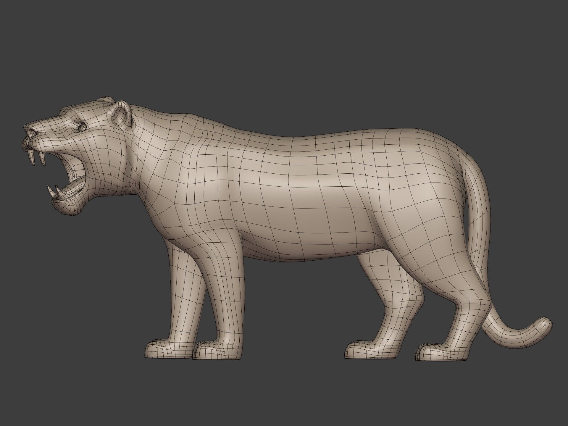 Tiger Figurine - Statue -- Ready for 3D Printing 3D print model_6