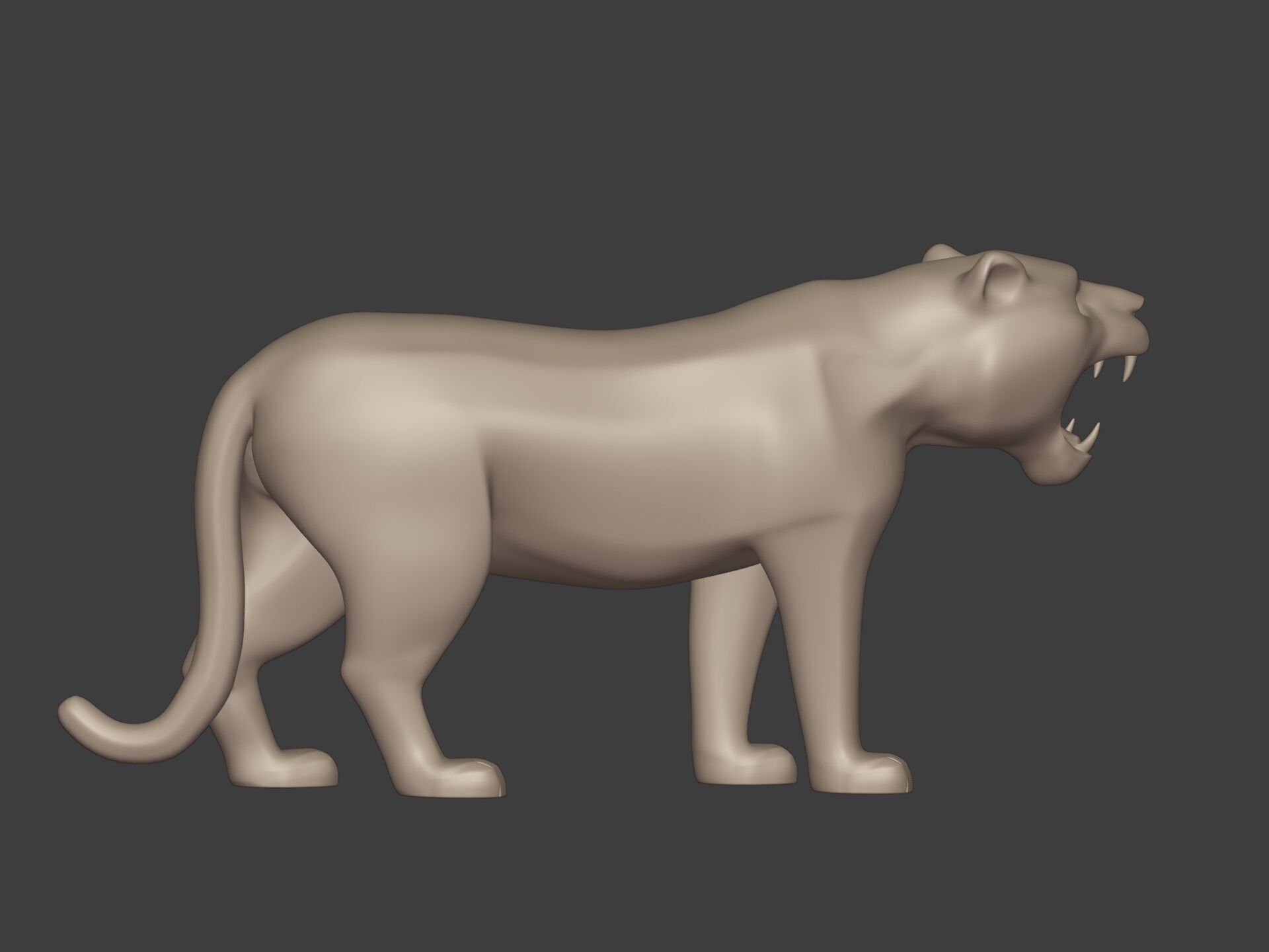 Tiger Figurine - Statue -- Ready for 3D Printing 3D print model_13