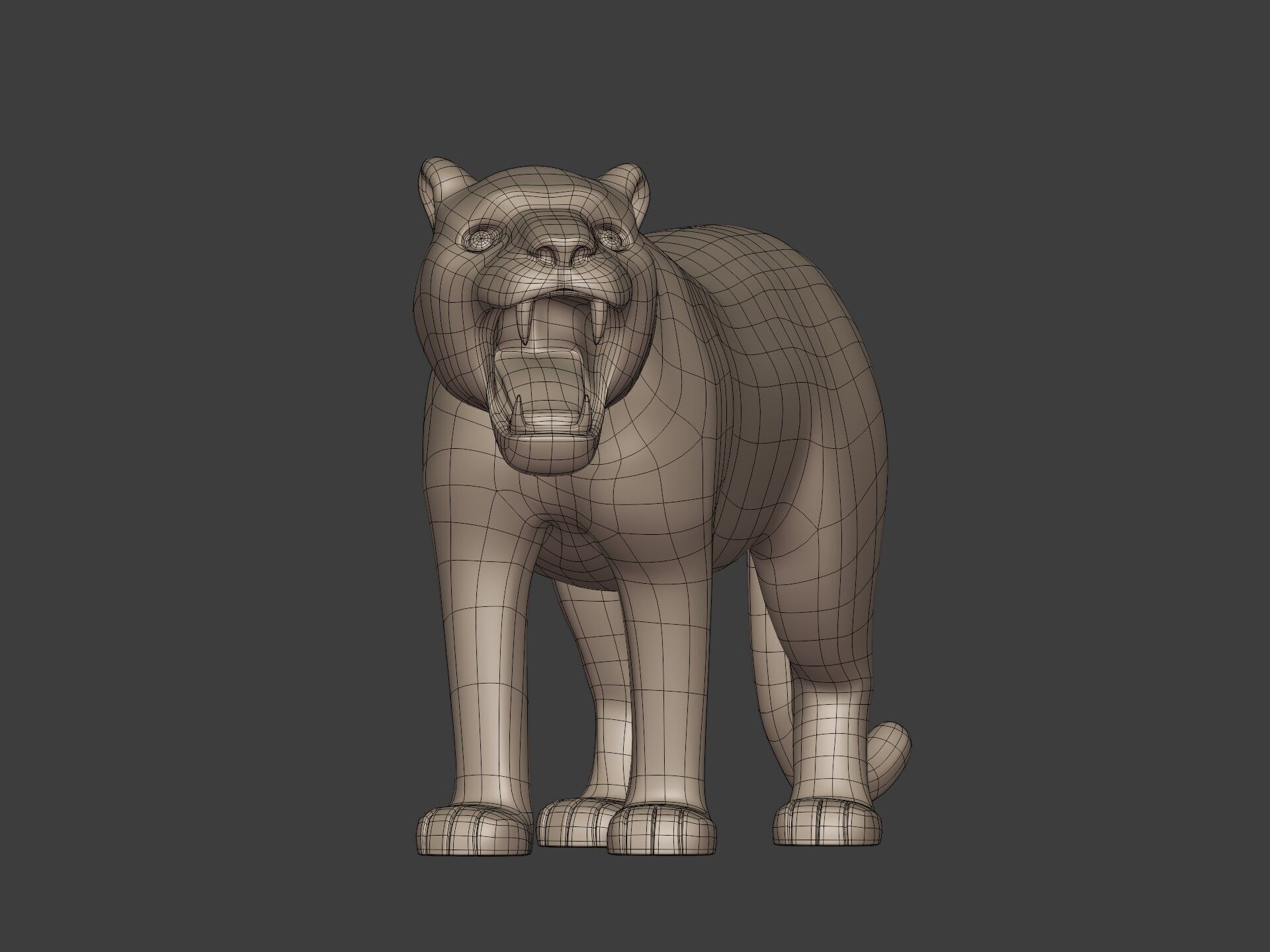 Tiger Figurine - Statue -- Ready for 3D Printing 3D print model_8